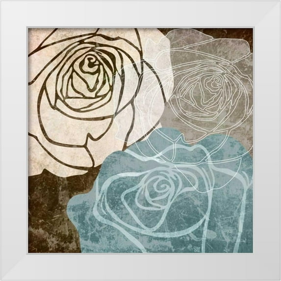 Emery, Kristin 12x12 White Modern Wood Framed Museum Art Print Titled - Rose I
