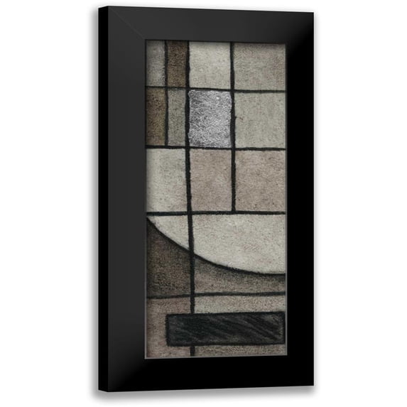 Emery, Kristin 12x24 Black Modern Framed Museum Art Print Titled - Modern Circles Left