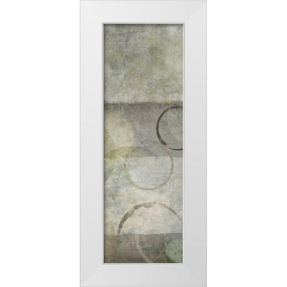 Emery, Kristin 13x32 White Modern Wood Framed Museum Art Print Titled - Circles and Patterns I