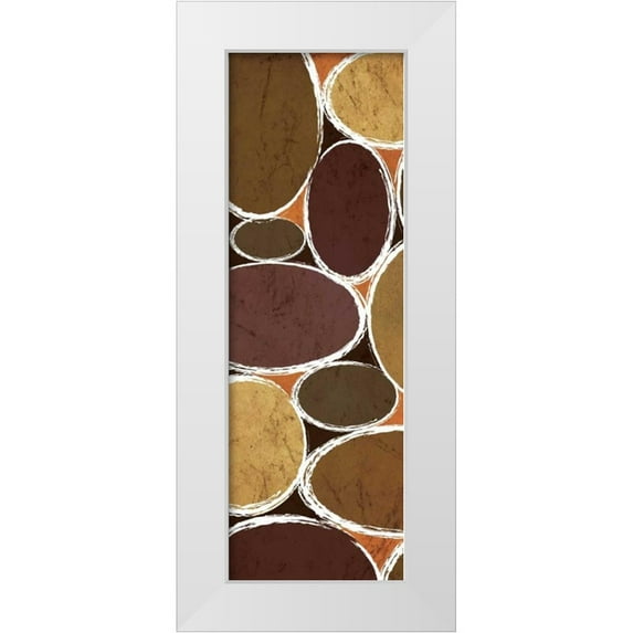 Emery, Kristin 13x32 White Modern Wood Framed Museum Art Print Titled - Warm Ovals I
