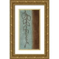 thumbnail image 1 of Emery, Kristin 14x24 Gold Ornate Wood Framed with Double Matting Museum Art Print Titled - Blue and Brown Leaves II, 1 of 4