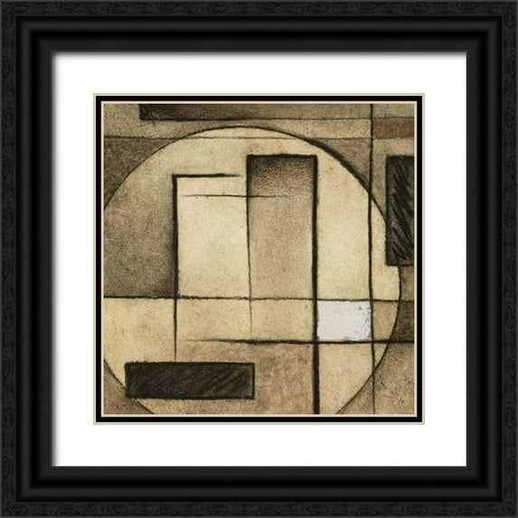 Emery, Kristin 15x15 Black Ornate Wood Framed with Double Matting Museum Art Print Titled - Brown Circle Box I