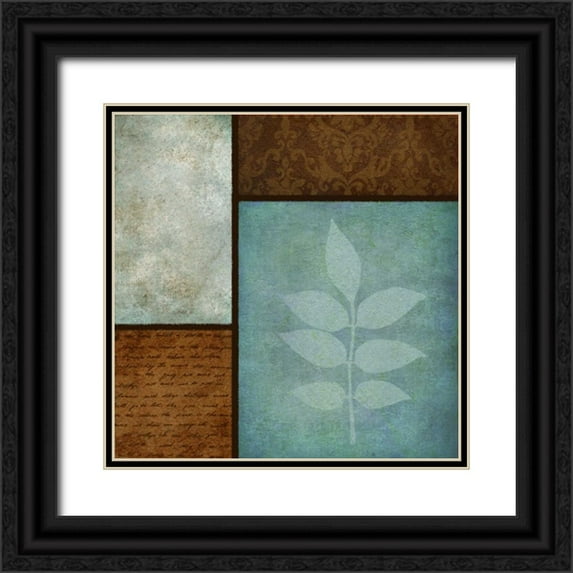 Emery, Kristin 15x15 Black Ornate Wood Framed with Double Matting Museum Art Print Titled - Patterns and Ferns II