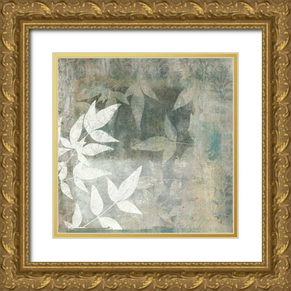 Emery, Kristin 15x15 Gold Ornate Wood Framed with Double Matting Museum Art Print Titled - Spa Leaves II