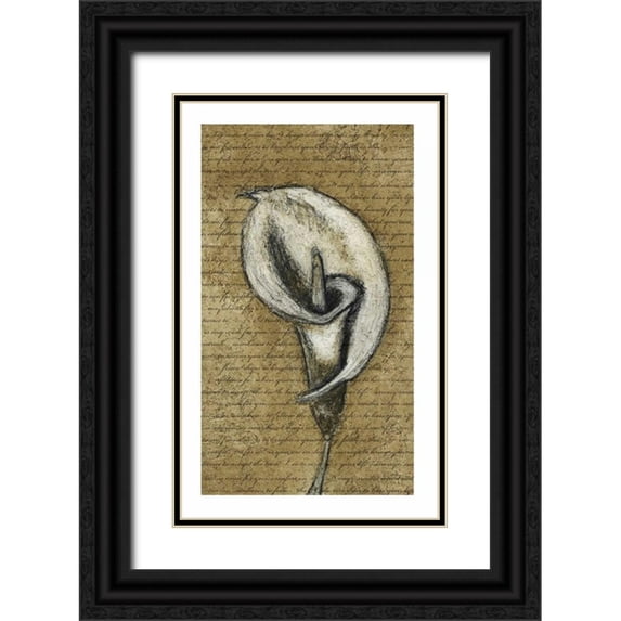 Emery, Kristin 16x24 Black Ornate Wood Framed with Double Matting Museum Art Print Titled - Lily Right