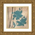 thumbnail image 1 of Emery, Kristin 20x20 Gold Ornate Wood Framed with Double Matting Museum Art Print Titled - Blue and Gray Flowers I, 1 of 4