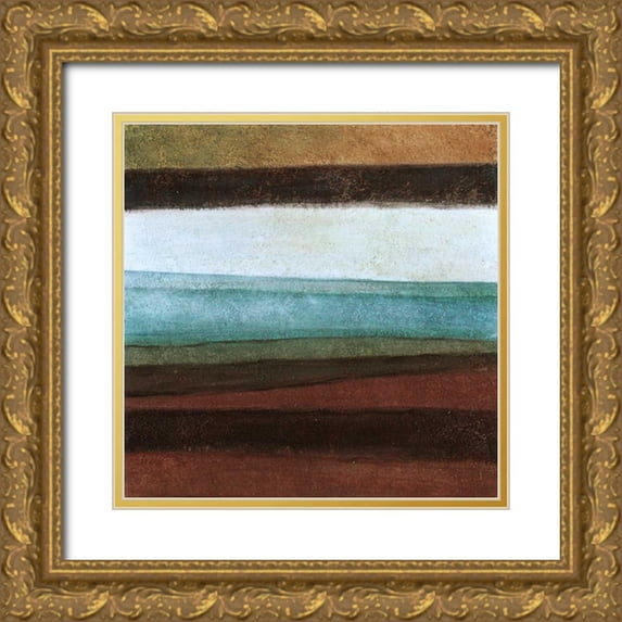 Emery, Kristin 20x20 Gold Ornate Wood Framed with Double Matting Museum Art Print Titled - Stripes Right