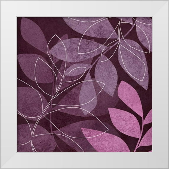 Emery, Kristin 20x20 White Modern Wood Framed Museum Art Print Titled - Purple Leaves II