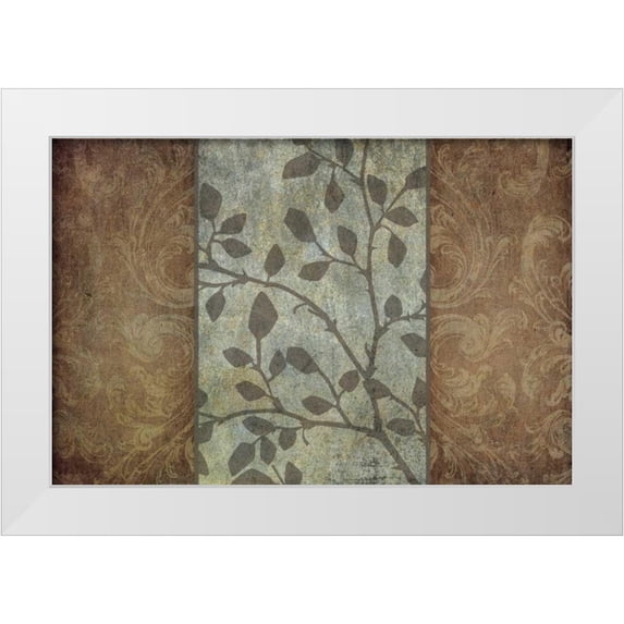 Emery, Kristin 24x17 White Modern Wood Framed Museum Art Print Titled - Rustic Leaves I