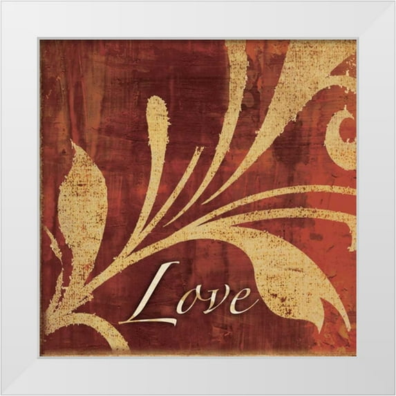 Emery, Kristin 26x26 White Modern Wood Framed Museum Art Print Titled - Red Gold Love