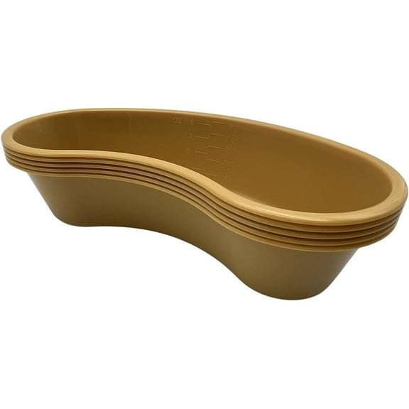 Emesis Basin - 500 CC Kidney Shaped Gold Emesis Basin with Graduations (Pack of 5)