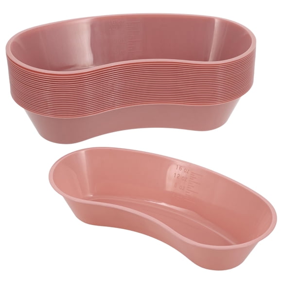 Henry Schein Kidney-Shaped Plastic Emesis Basin, Medical Supplies, 16 oz Capacity, Mauve, 25-Count