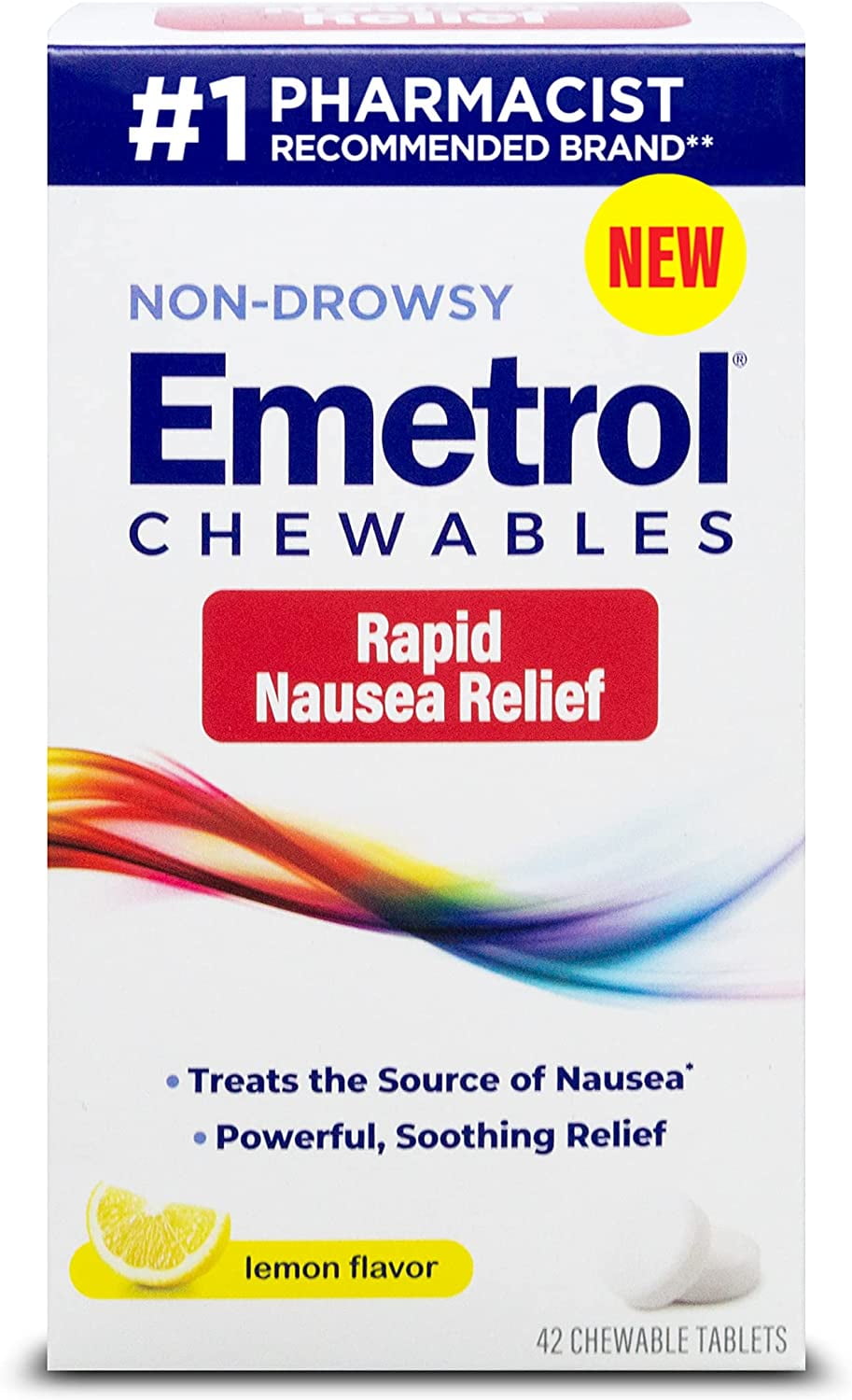 Emetrol Nausea Relief Rapid, Lemon Flavor Tablets, 42 Ea, 3 Pack