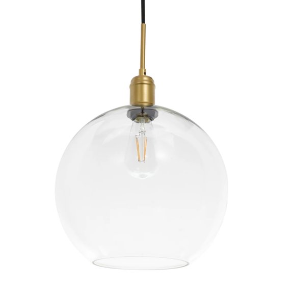 Emett 1 light Brass and Clear glass pendant