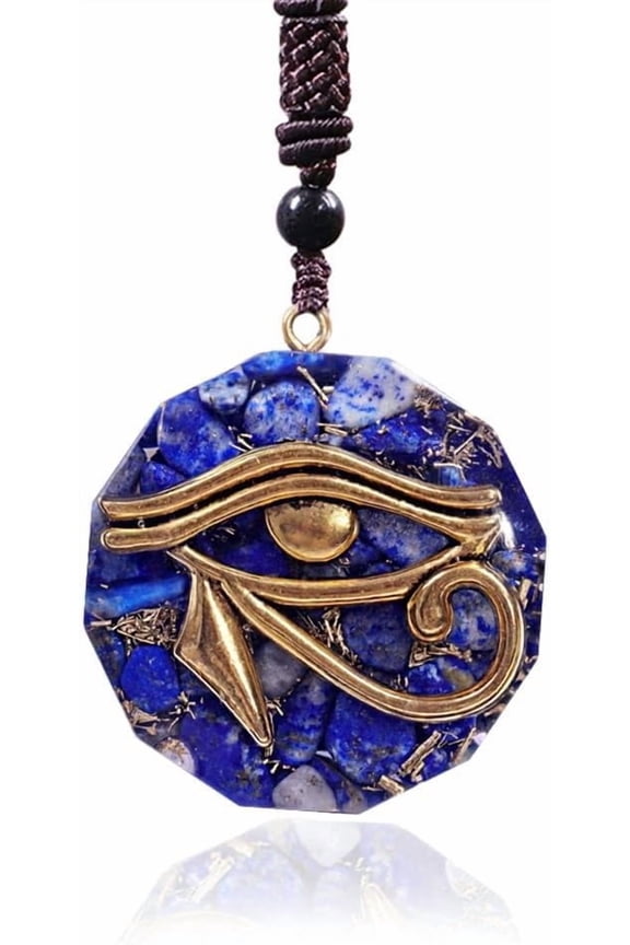 Emf Protection Defender Lapis Lazuli Orgone Eye of Horus Necklace,Orgone Energy Necklace,Lapis Lazuli Crystal