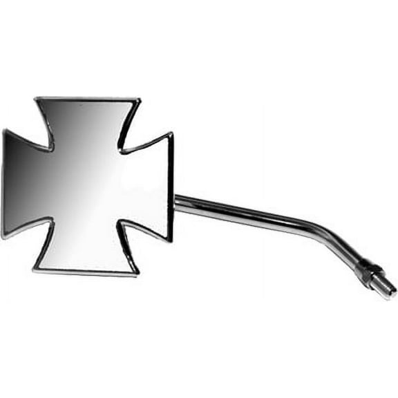 Emgo - 20-34842A - Maltese Cross Mirror, 10mm Euro or Japanese Models L.H.