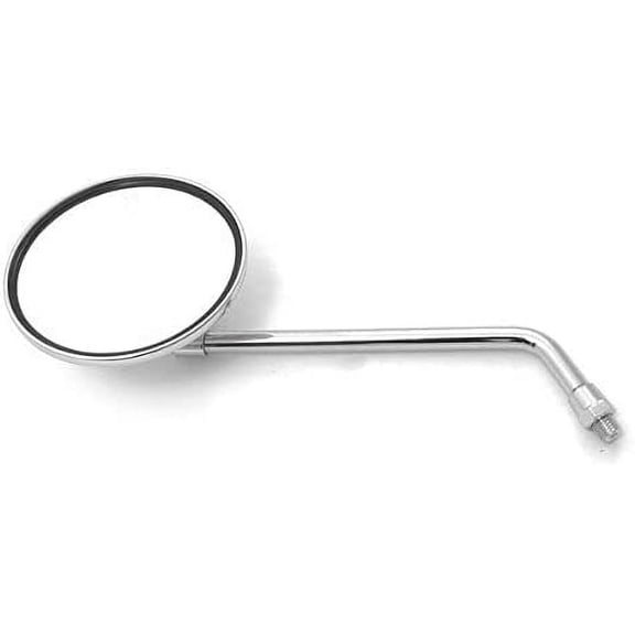 Emgo Universal Round Chrome Motorcycle Mirror, CB-Style, 4" Head, 8" Stem, 8mm Screw-In, Left or Right (20-42408)