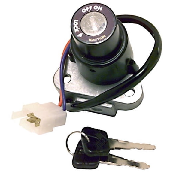 Emgo Ignition Switch with 2 Keys, OEM Replacement for Yamaha Street Motorcycles, Flat Key Style (40-71340)