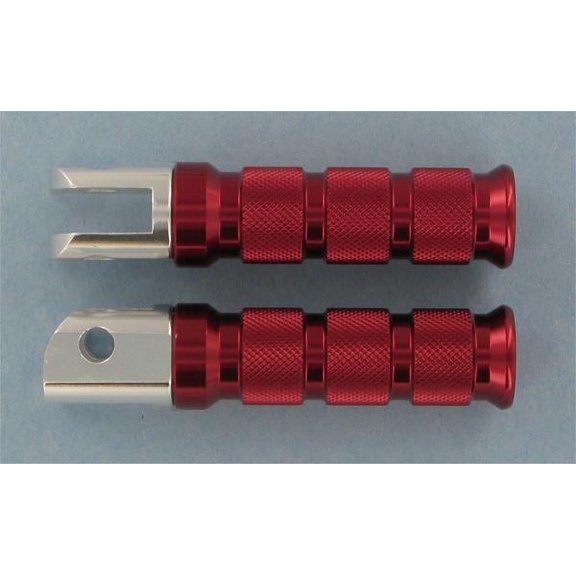 Emgo 50-11272 Round Style Footpegs - Passenger - Red