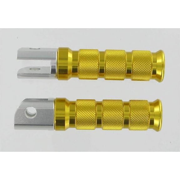 Emgo 50-11280 Round Style Footpegs - Passenger - Gold