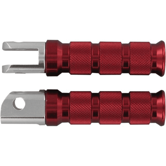 Emgo 50-11362A Slash-Cut Style Footpegs - Rider - Red
