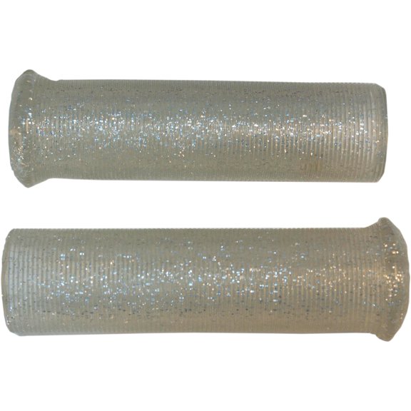 Emgo Star Fire Flake Grips Silver 1" 42-21119