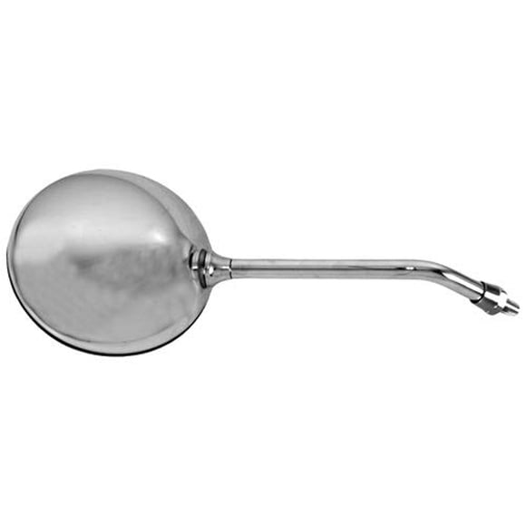 Emgo Universal Round Chrome Motorcycle Mirror CB-Style Long Stem 10mm Right/Left Handlebar Mount (20-35200)