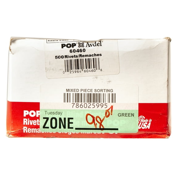 Emhart POP 60460 Blind Plated Steel Rivets 3/16" Diameter 1/2"-5/8" Grip 500 pcs