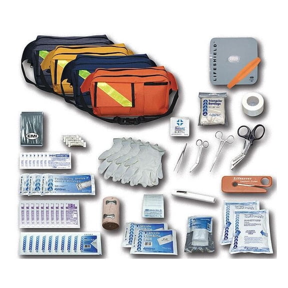 Emi Trauma Kit, Nylon Bag, 74 Components, 3 People Served 857