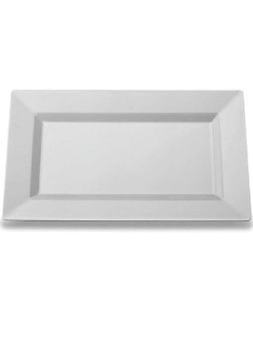 Emi Yoshi Clear 12.75" Rectangle Plastic Dinner Plates 10ct