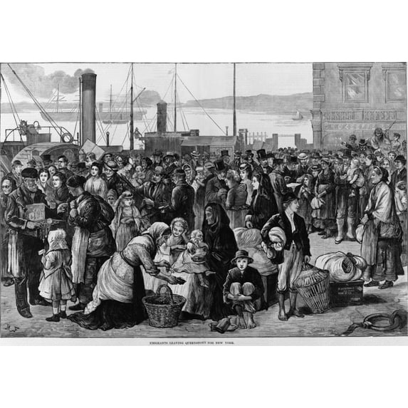 Emigrants Leaving Queenstown History (24 x 18)