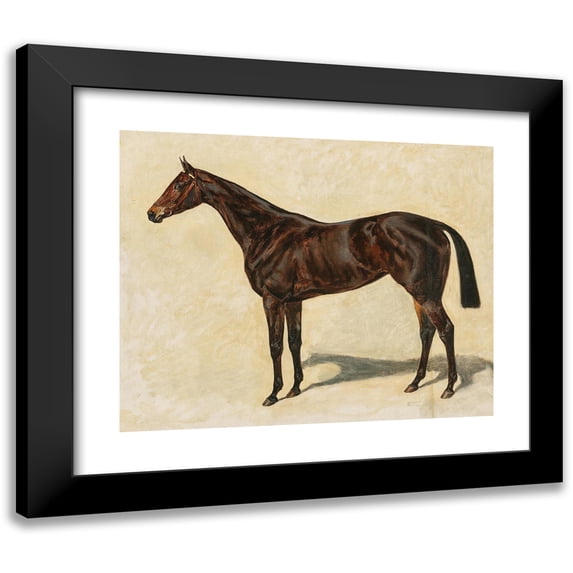 Emil Adam 18x15 Black Modern Framed Museum Art Print Titled - A Dark Brown Thoroughbred Mare