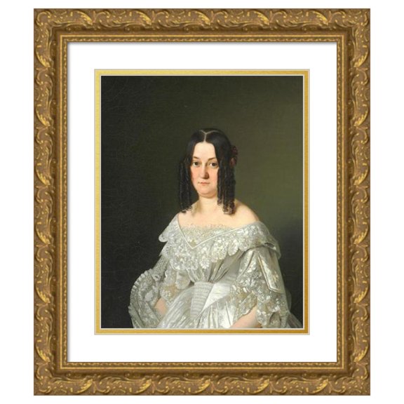 Emil Bærentzen 20x24 Gold Ornate Framed and Double Matted Museum Art Print Titled - Portrait of Emilie Benzon