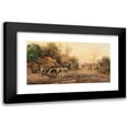 thumbnail image 1 of Emil Barbarini 14x9 Black Modern Framed Museum Art Print Titled - A Country Road, Horses Near a Watering Place, 1 of 5
