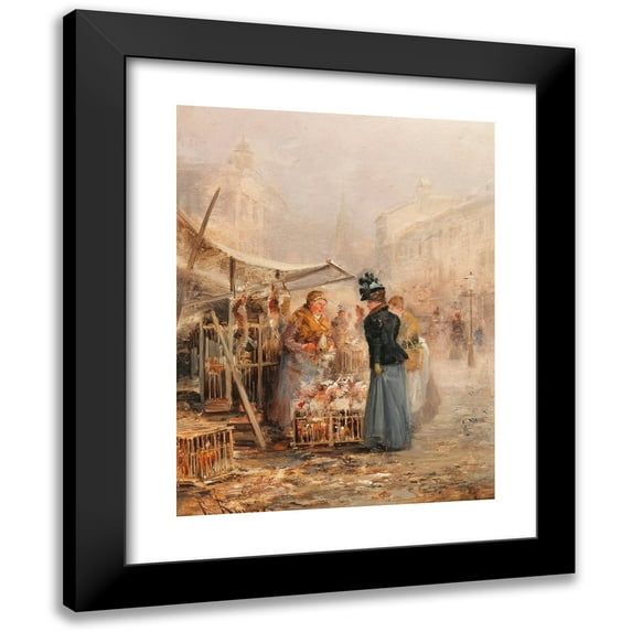 Emil Barbarini 15x18 Black Modern Framed Museum Art Print Titled - Poultry Market Paris