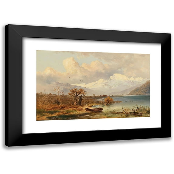 Emil Barbarini 18x13 Black Modern Framed Museum Art Print Titled - Der Haider See (Sudtirol, Valentine's Day Lake)