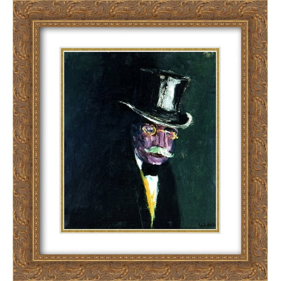 Emil Nolde 2x Matted 20x22 Gold Ornate Framed Art Print 'Gustav Schiefler '