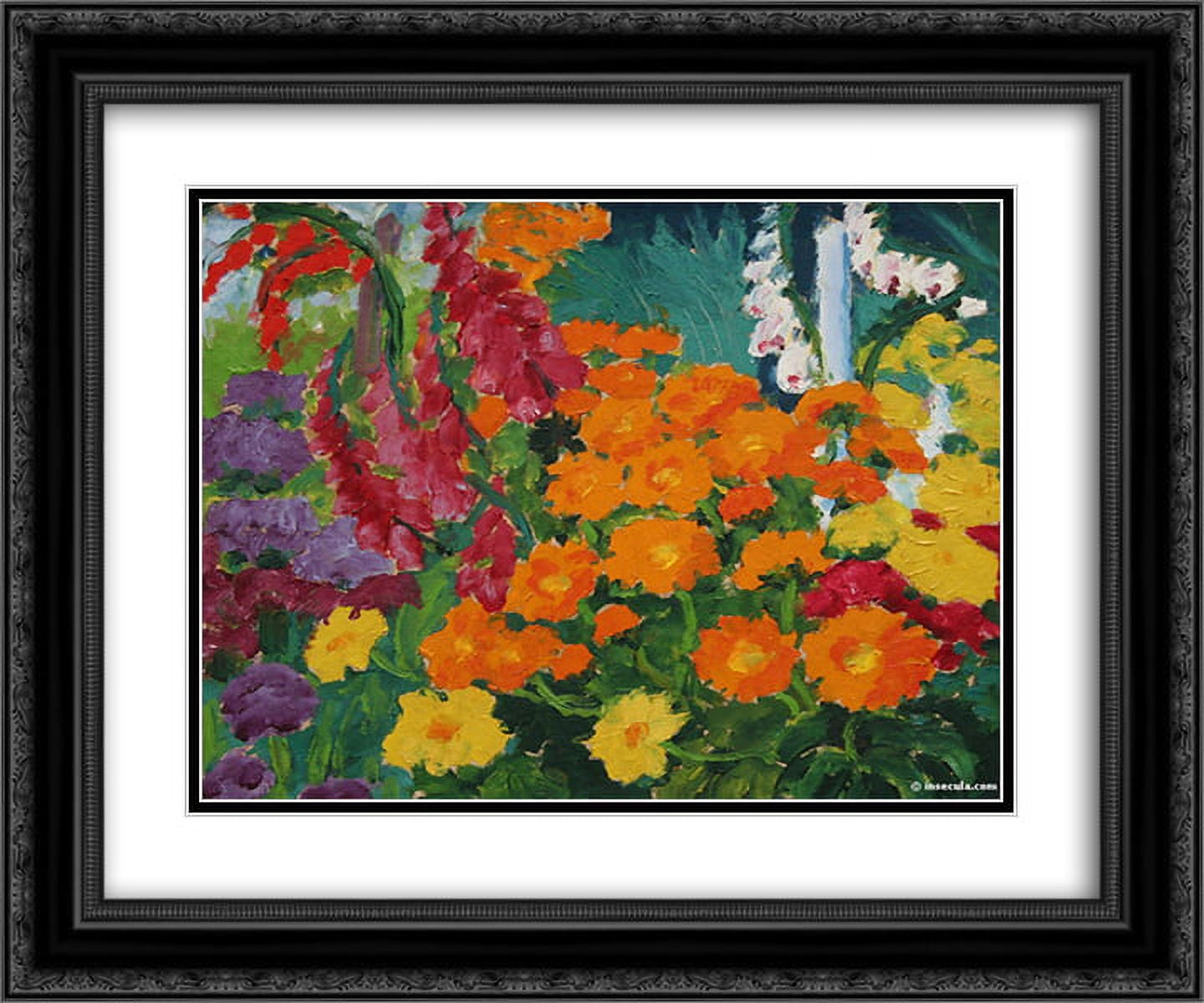 Emil Nolde 2x Matted 24x20 Black Ornate Framed Art Print 'Flower garden  (marigolds)' - Walmart.com