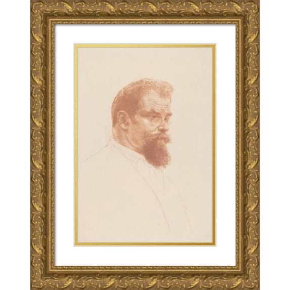 Emil Orlik 14x18 Gold Ornate Wood Frame and Double Matted Museum Art Print Titled - Max Klinger (1902)