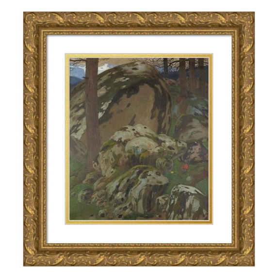 Emil Orlik 20x23 Gold Ornate Framed and Double Matted Museum Art Print Titled - Dachstein (1904)