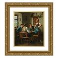 thumbnail image 1 of Emil Rau 15x17 Gold Ornate Wood Frame and Double Matted Museum Art Print Titled - At the Inn, 1 of 4