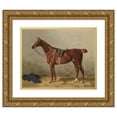 thumbnail image 1 of Emil Volkers 24x20 Gold Ornate Framed and Double Matted Museum Art Print Titled - Saddled Sports Horse (1895), 1 of 4