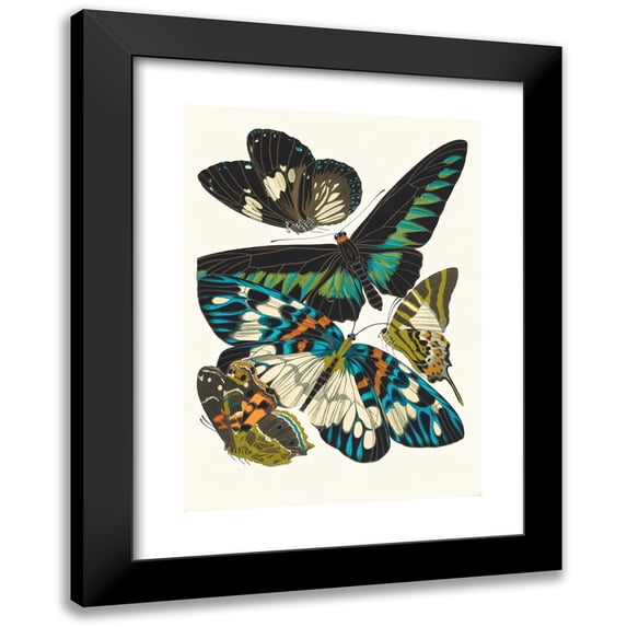 Emile-Allain Séguy 18x24 Black Modern Framed Museum Art Print Titled - Butterflies, Pl. 10 (1925)