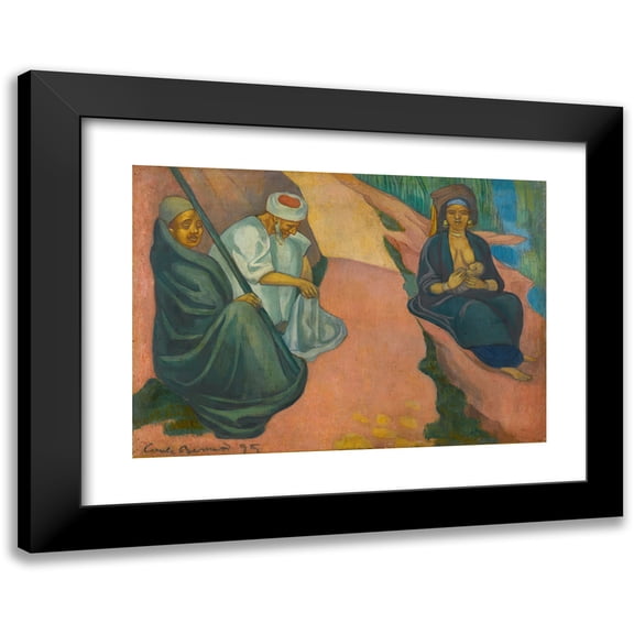 Emile Bernard 14x11 Black Modern Framed Museum Art Print Titled - Young Breastfeeding Woman (Flight to Egypt) (1895)