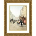 thumbnail image 1 of Emile Cambiaggio 11x14 Gold Ornate Wood Frame and Double Matted Museum Art Print Titled - The Rue Du Faubourg-Saint-Denis (1898), 1 of 4
