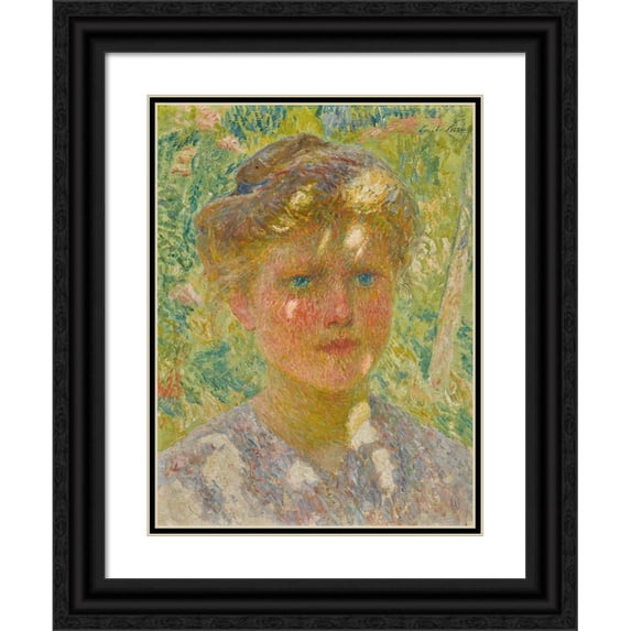 Emile Claus 12x14 Black Ornate Wood Framed Double Matted Museum Art Print Titled: Blonde Girl