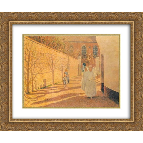Emile Claus 2x Matted 24x20 Gold Ornate Framed Art Print 'First Communion'