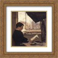 thumbnail image 1 of Emile Friant 2x Matted 20x20 Gold Ornate Framed Art Print 'Autoportrait, dit Un etudiant', 1 of 2