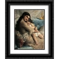 thumbnail image 1 of Emile Munier 2x Matted 20x24 Black Ornate Framed Art Print 'Portrait of a Mother and Daughter', 1 of 2