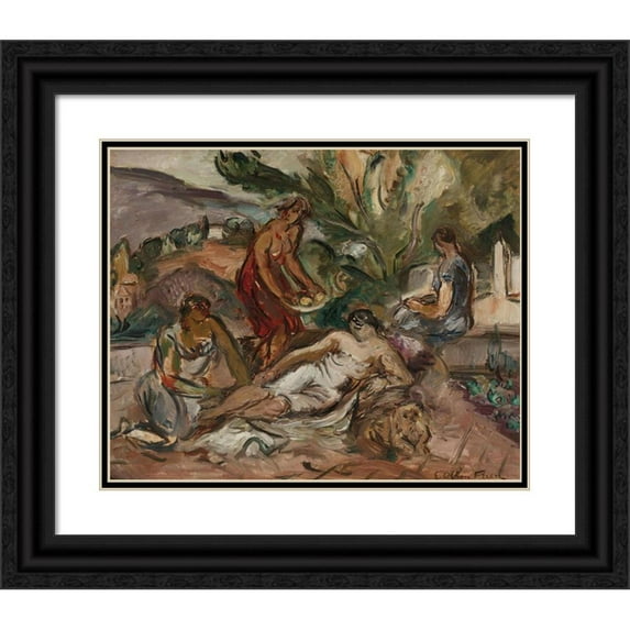 Emile Othon Friesz 14x12 Black Ornate Wood Framed Double Matted Museum Art Print Titled: Les Baigneuses (1929)